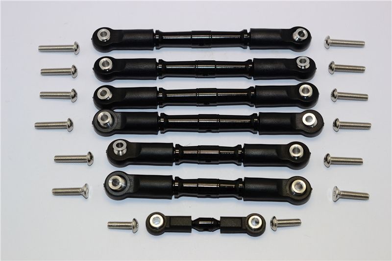 GPM Alu Spurstangen Set schwarz (7 Stk.) Traxxas Slash 4x4