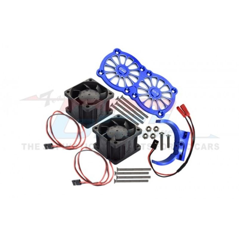 GPM Aluminium Motorkühlkörper mit Dual-Ventilator blau ARRMA Kraton, Outcast 8s & TRX XMAXX / XO-1 MAKX018FANBB