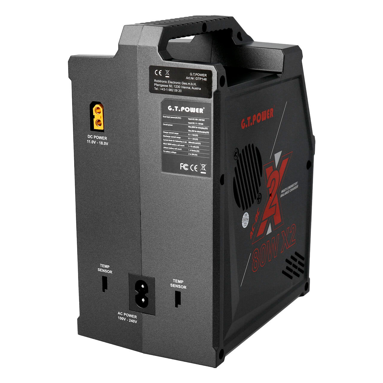GT-Power Ladegerät X2 LiPo 1-6s 80W AC GT148