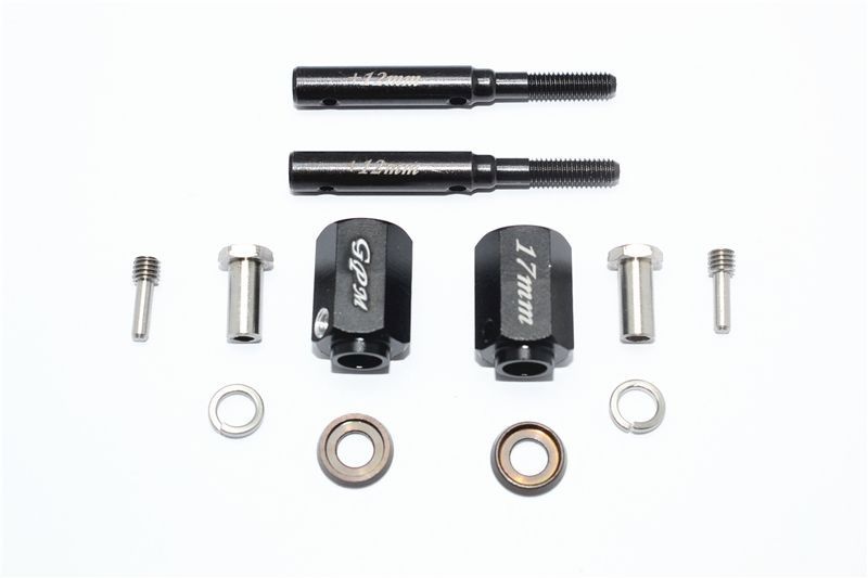 GPM Stahl Radachse gehärtet mit Hex +17mm schwarz Traxxas Traxxas4 & 6