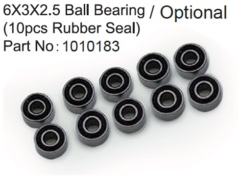 Hobby Plus 6X3X2.5 Ball Bearing ( 10pcs Rubber Seal ) 240365
