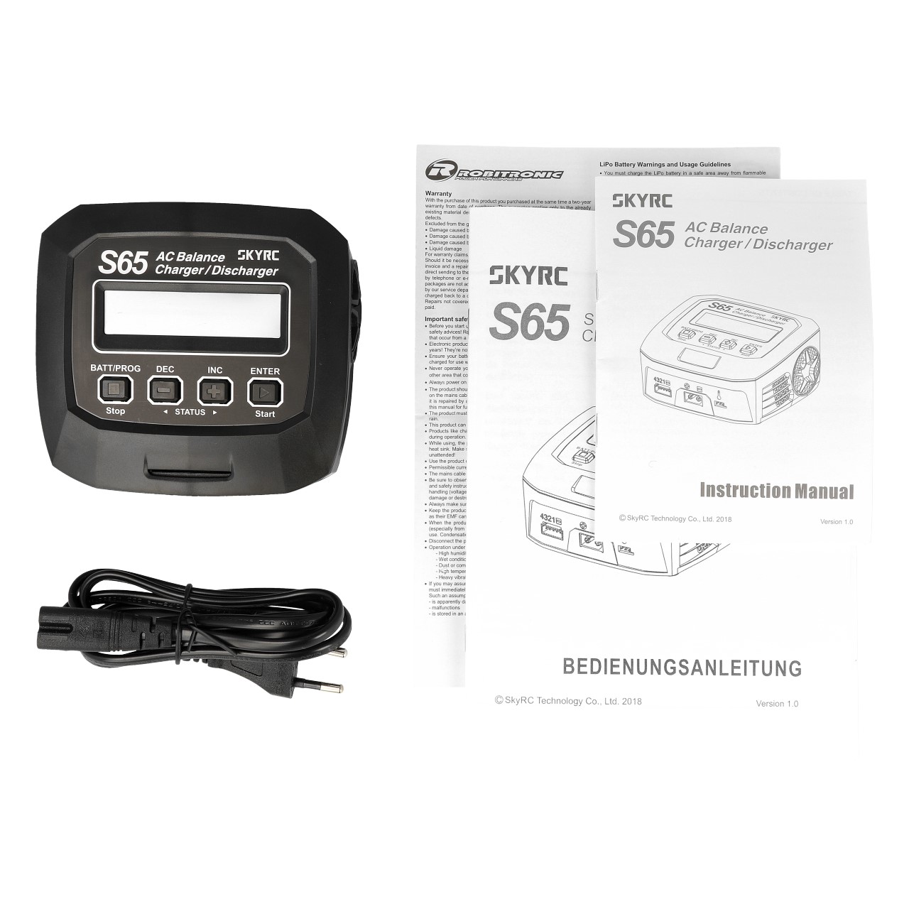 SkyRC S65 AC Ladegerät LiPo 2-4s 6A 65W Entladen 2A 10W SK-100152