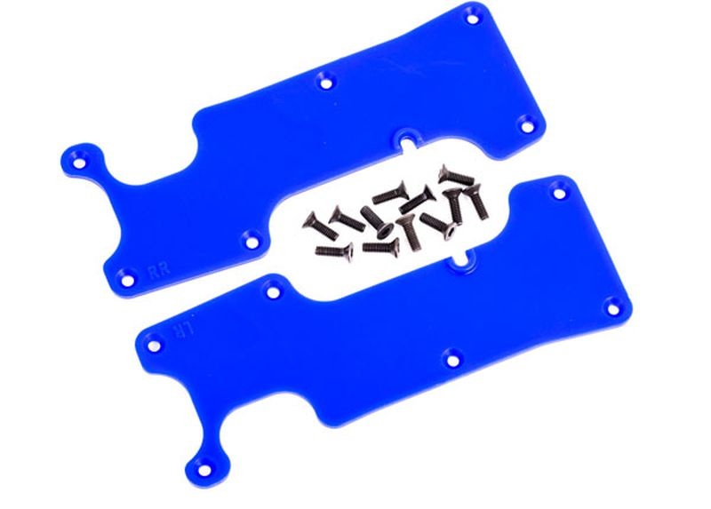 Traxxas Querlenker-Abdeckung blau hinten l/r + Schrauben 9634X