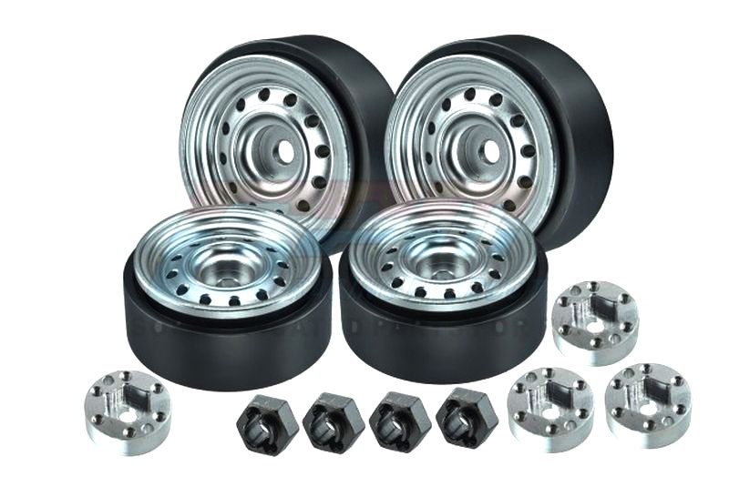 GPM Beadlock 1.0 12-Loch-Felgen Alu silber 26,1x13,2mm (4) Traxxas-4M, SCX24
