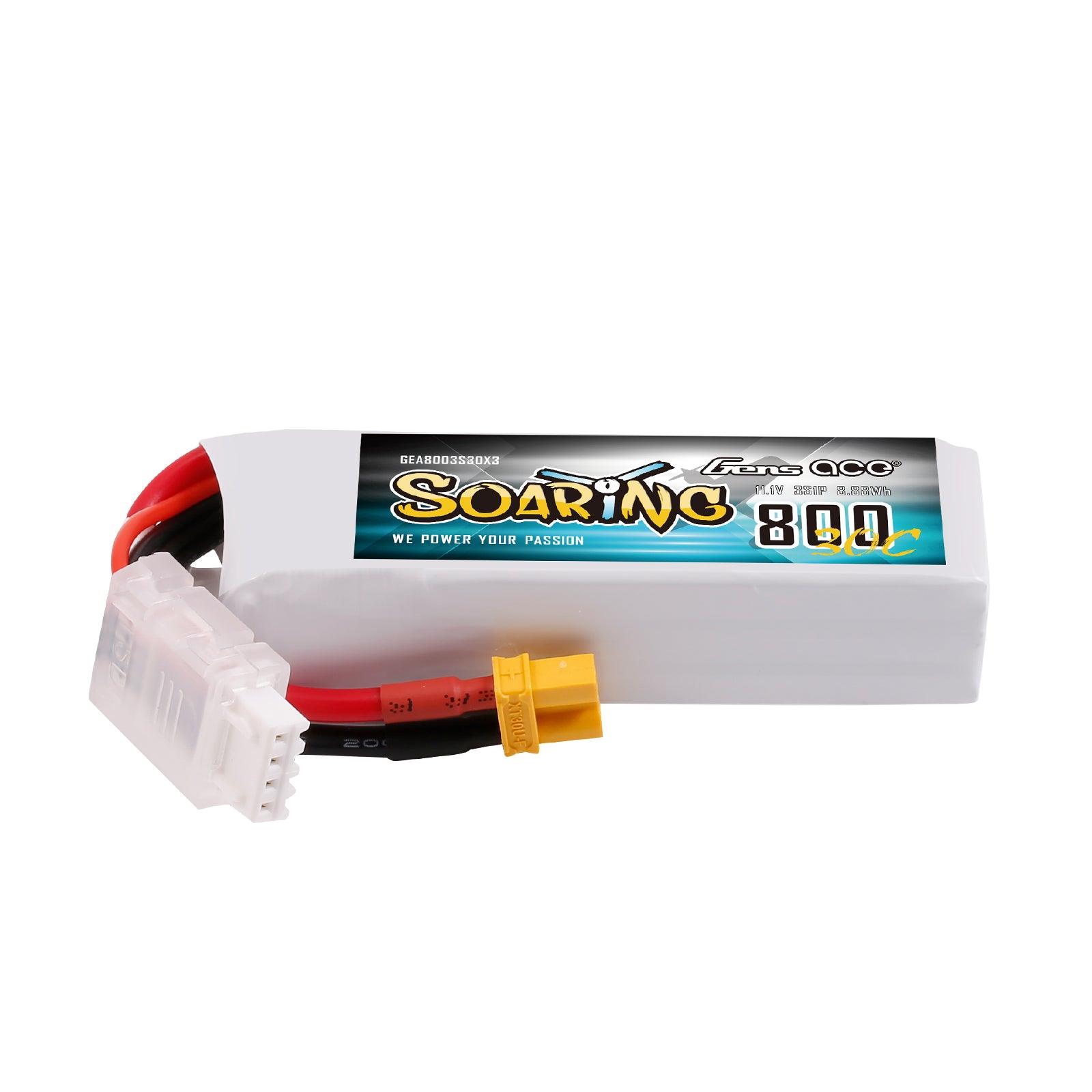 Gens Ace 800mAh 3S 11.1V 30C Soaring Lipo Akku mit XT30 Stecker GEA8003S30X3