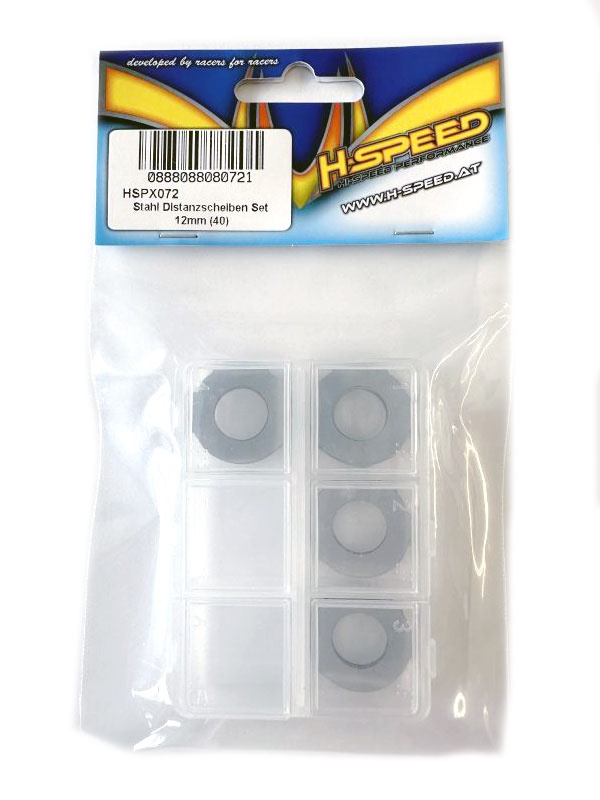 H-SPEED Stahl Distanzscheiben Set 12mm (40) HSPX072