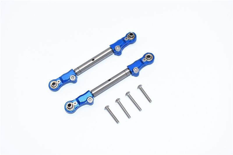 GPM Alum. Kugelpfannen mit Edelstahl Spurstangen Lenkung blau Traxxas MAXX