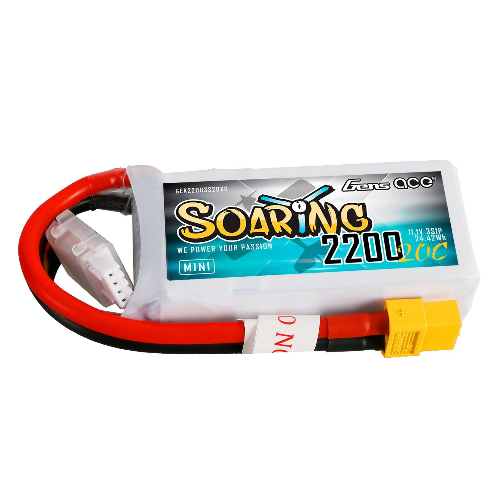Gens Ace Soaring 2200mAh 3S 20C 11.1V LiPo Akku mit XT60 Stecker GEA22003S20X6