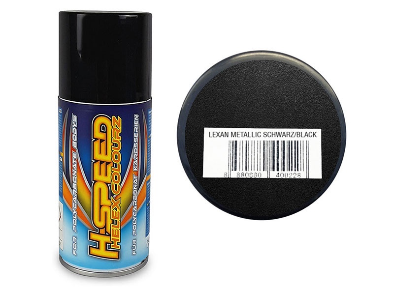 H-SPEED Lexan Spray Farbe Helex Colourz Metallic Schwarz 150ml HSPS027