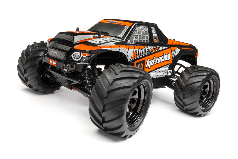 HPI Ausgeschn. & lack. Bullet Flux MT Karosserie (sw) m. Dekorb 115510