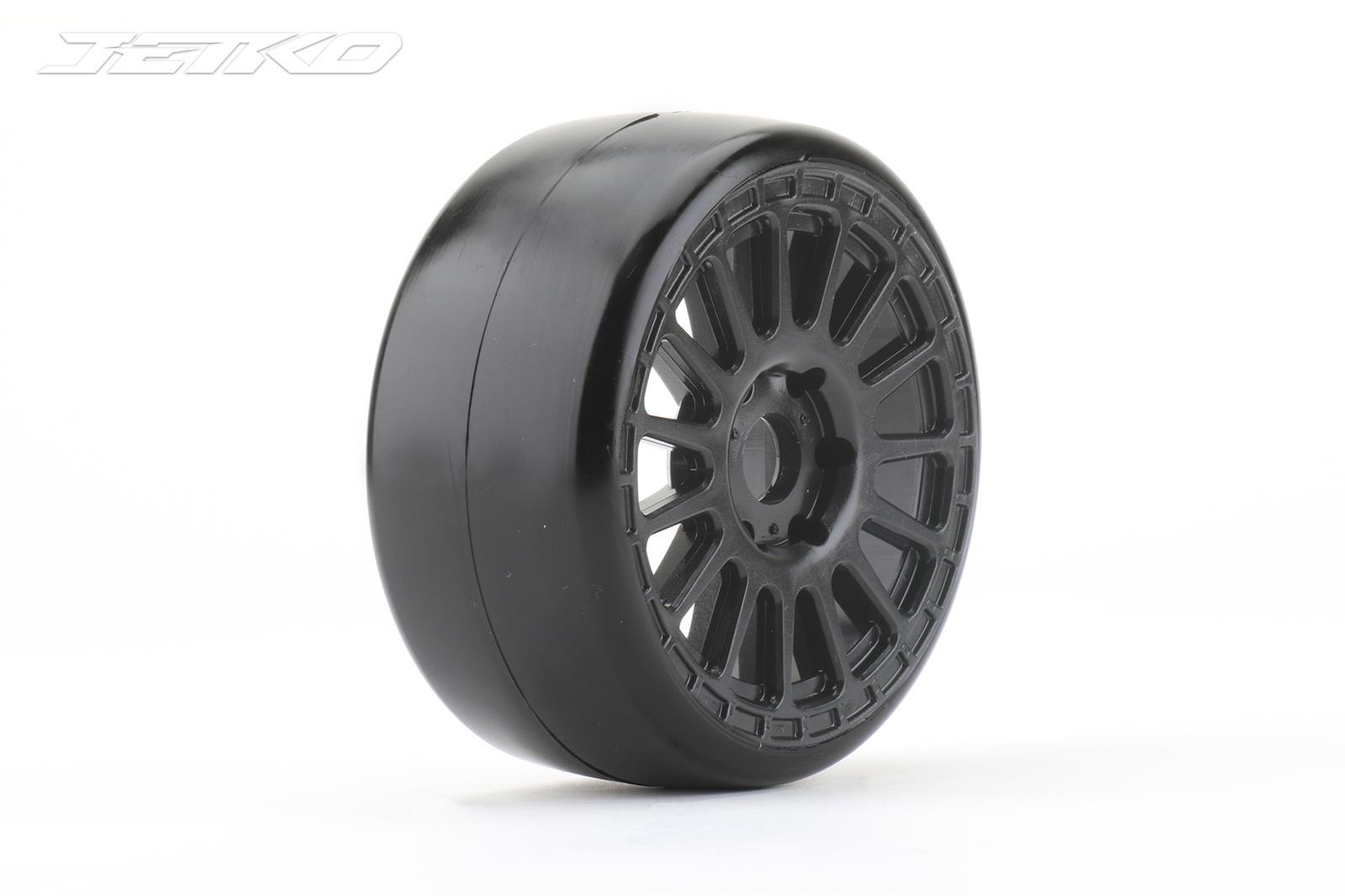 Jetko Buster Super Soft 1:8 GT verklebt auf Schwarze Felgen 1:8 (2) JK1101RBSS