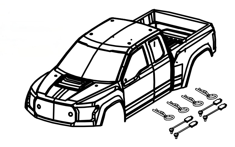 Absima Body Shell Magic-Purple + Stickers 1610128