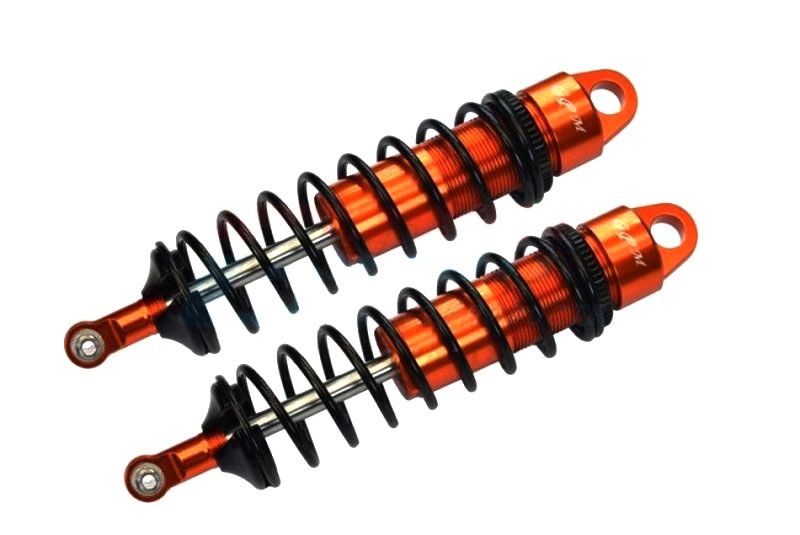 GPM Alum. 6061-T6 Dämpfer 128mm, 6mm Dämpferstange vo. orange Traxxas Sledge