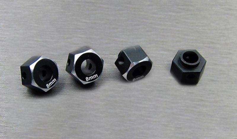 SAMIX Aluminium Hex Adapter 8mm schwarz für Traxxas TRX4 & 6 TRX4-6063-8