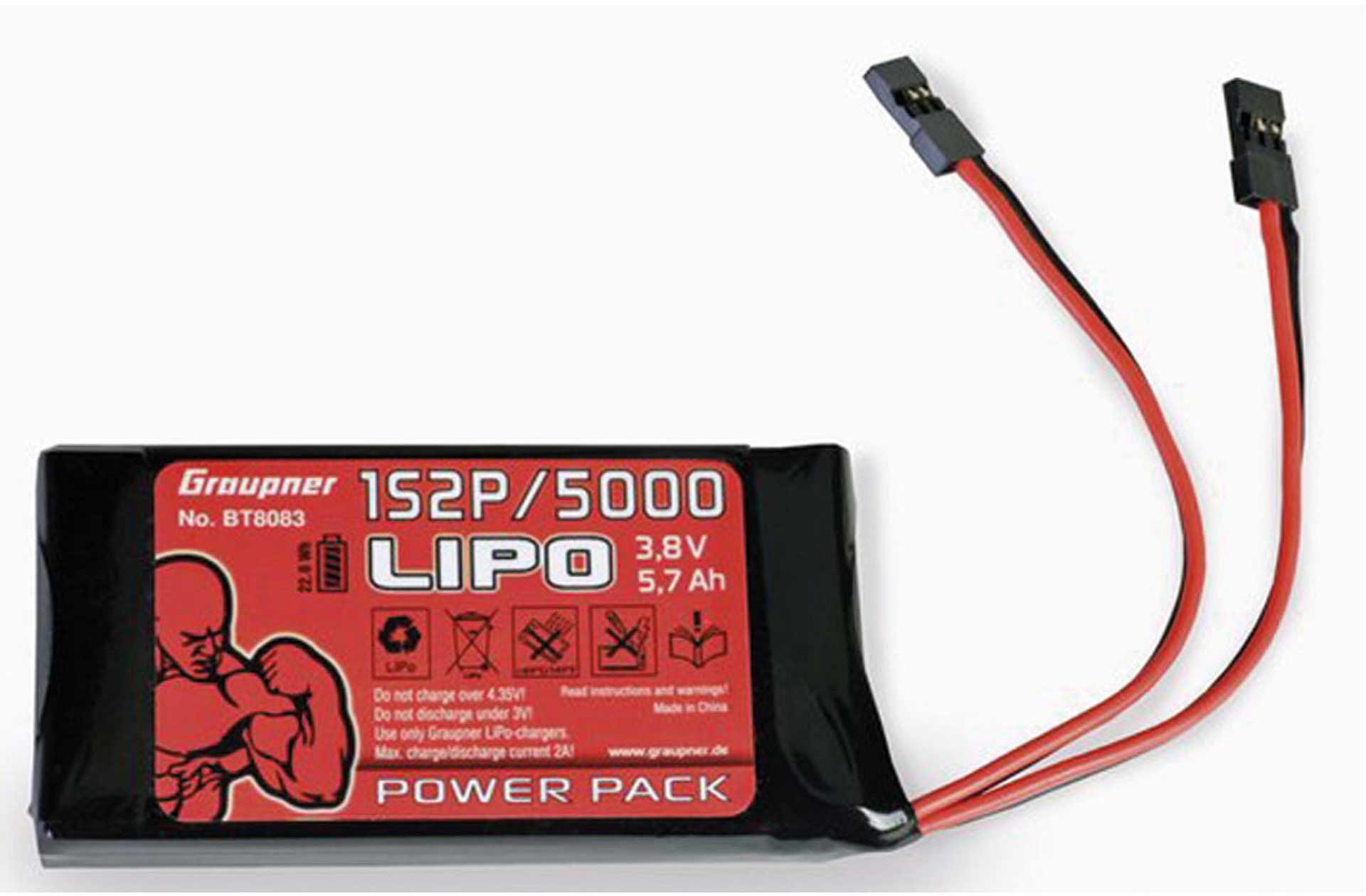 GRAUPNER SENDERAKKU LIPO 3,8V 5000MAH TX 21WH BT8083