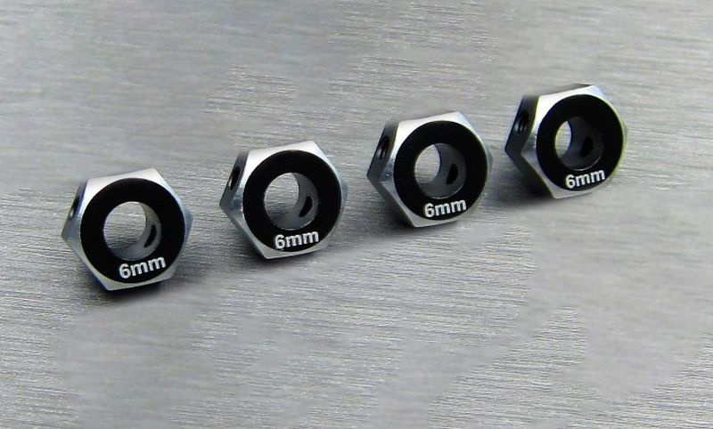 SAMIX Aluminium Hex Adapter 6mm schwarz für TRX TRX4 & 6 TRX4-6063-6