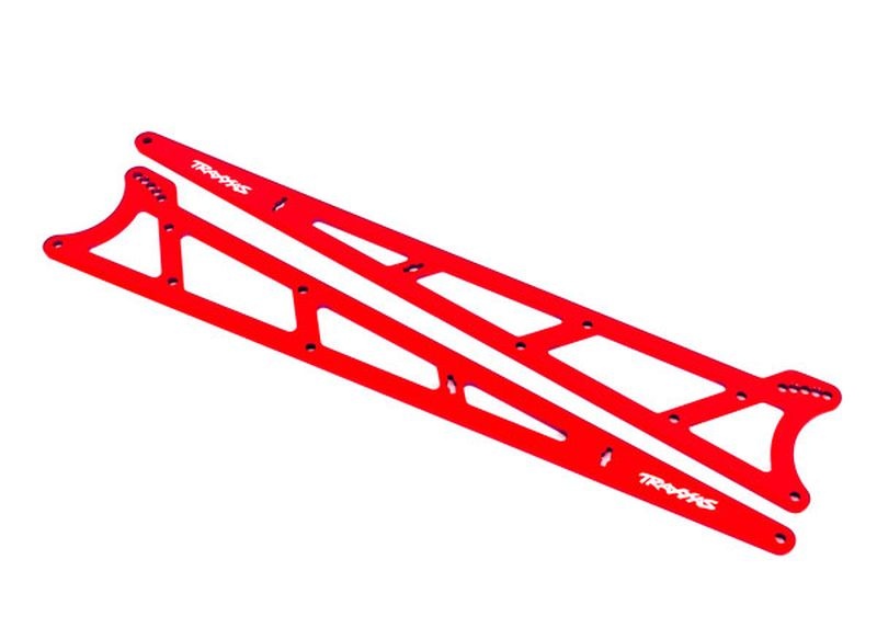 Traxxas Seitenplatten Wheelie Bar rot Alu (2) 9462R