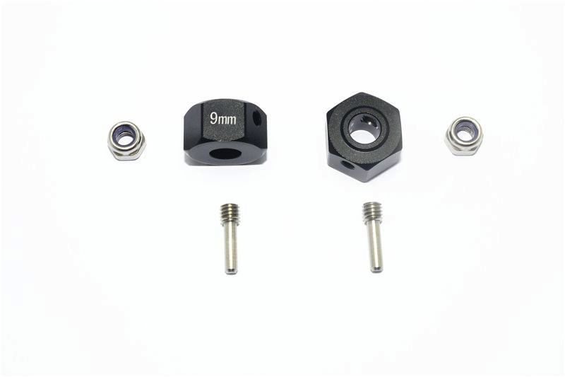 GPM Alu Hex Adapters 12x9mm schwarz (2 Stk.) ARRMA Granite, Big Rock MAG010/9MMBK