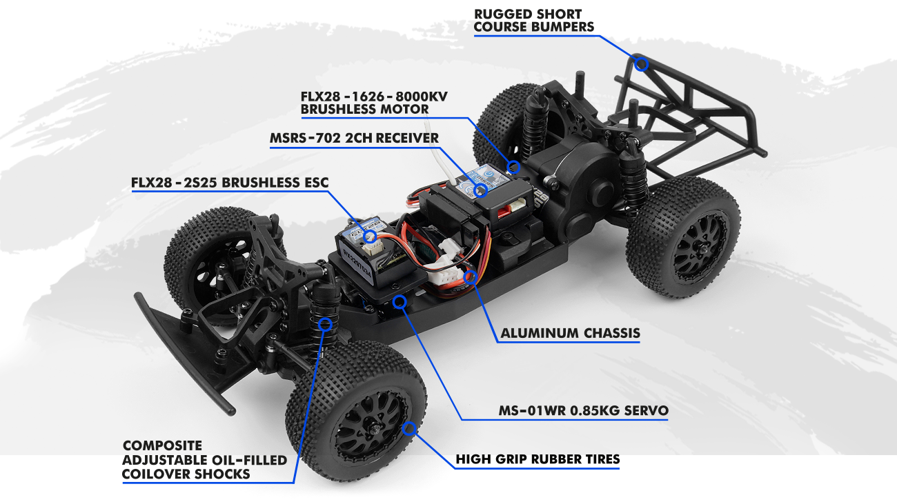 Maverick Microbe Flux 1/24 4WD Mini Short Course Truck Blau Brushless 151508 - Abbildung 6