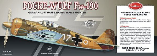 Guillow Focke-Wulf Fw-190 Balsabausatz 406