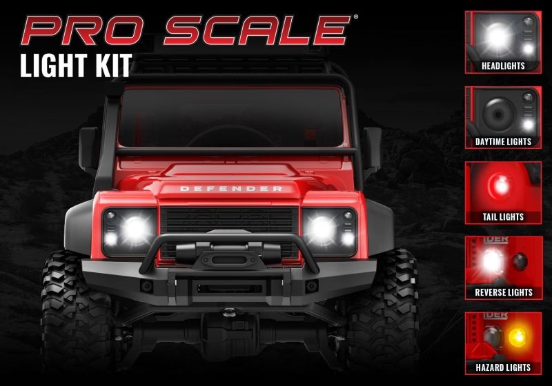 Traxxas ProScale LED Licht Set TRX4m Land Rover Defender, Vorne & Hinten komplett 9784