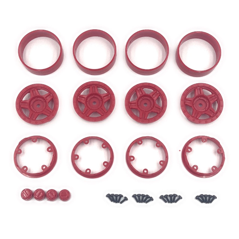 Hobby Plus Deep Star Bead Lock Wheel ( 1.2 ) RED 240503