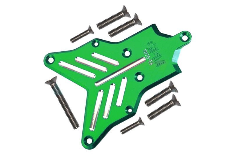 GPM Alu 7075-T6 Chassis-Schutzplatte hinten grün Traxxas Sledge