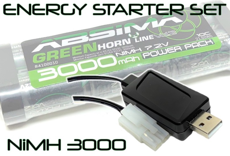 Absima RC Energy Starter Set 3000 (NiMH/USB) 4200021