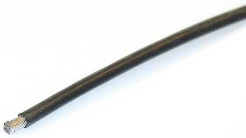 RS500SW Silikonkabel 1m Schwarz 2,5mm2 Außen d3.0mm