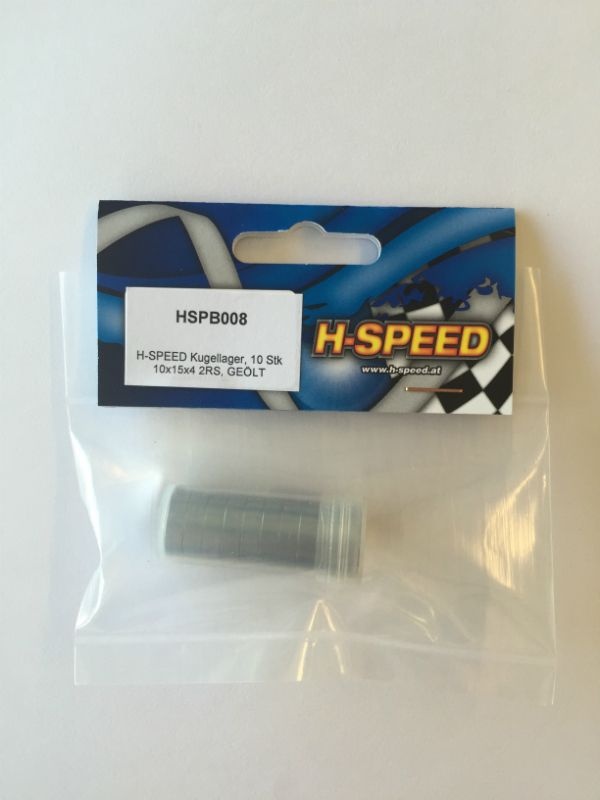H-SPEED Kugellager, 10 Stk 10x15x4 2RS, GEÖLT HSPB008
