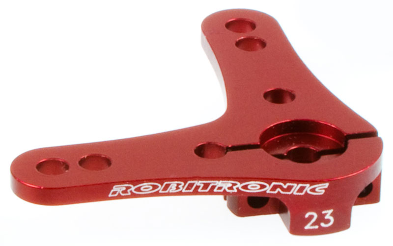 R17014R Aluminium Servo Doppel Arm 23Z (90°) Rot - Abbildung 1