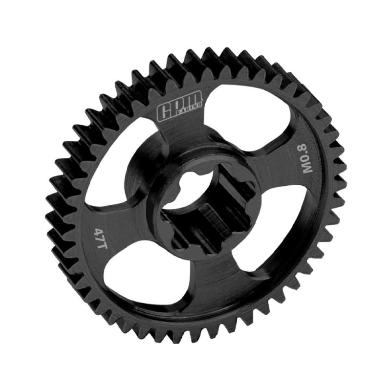 GPM Carbon-Stahl Hauptzahnrad 47Z 0.8 Modul schwarz TRX MiniMaxx TXMM047TSBK - Abbildung 1