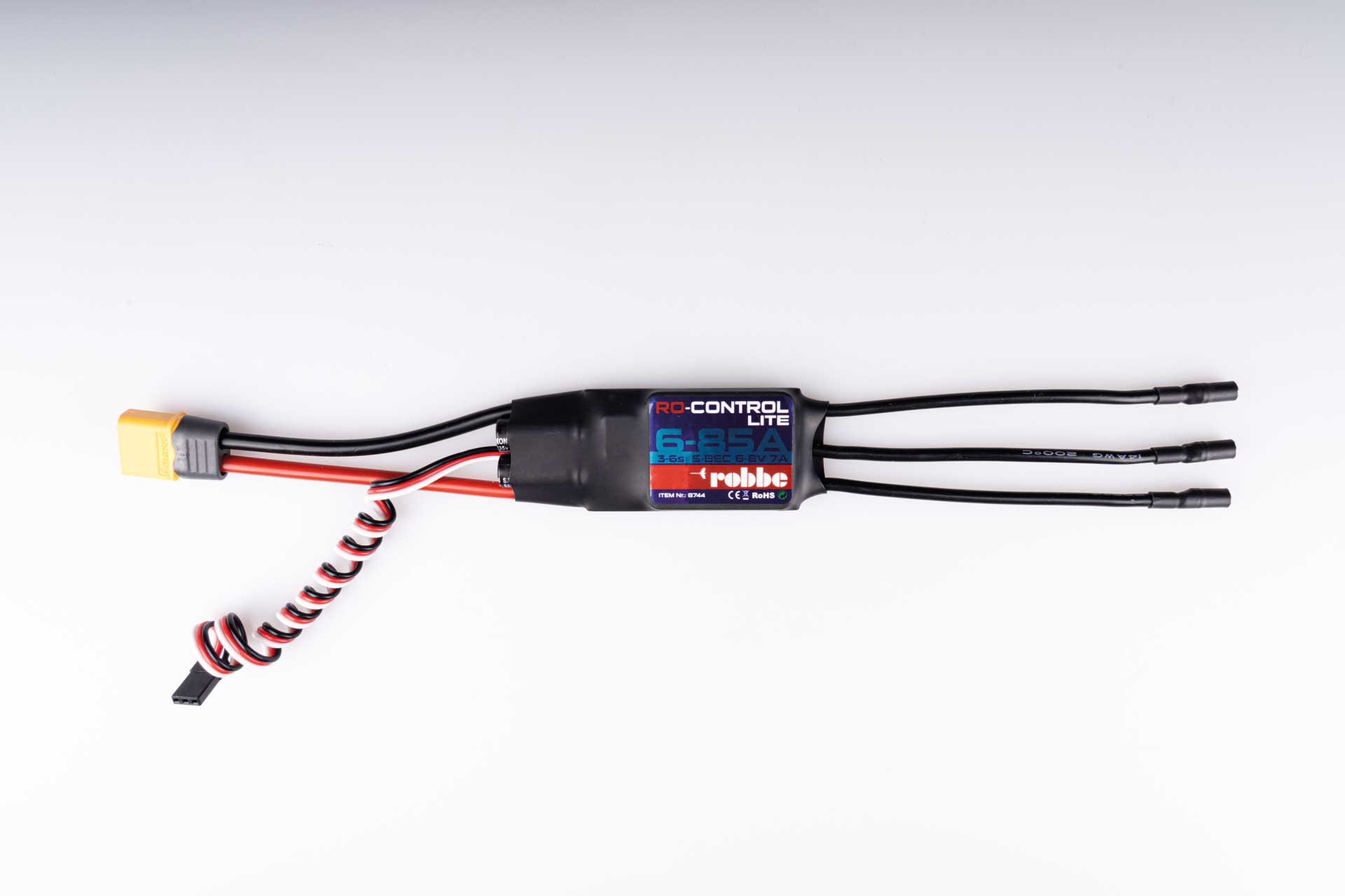 Robbe RO-CONTROL 6-85 LITE 3-6S-85(100A) XT-60 (6)8V 7A S-BEC, / 3,5mm Goldkontakt 8744