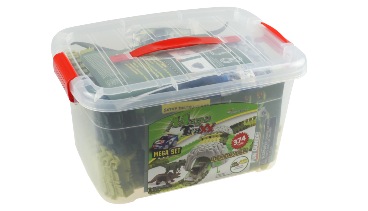 Amewi Magic Traxx Dino-Park mit Tunnel 374-teilig,Mega Set 100651