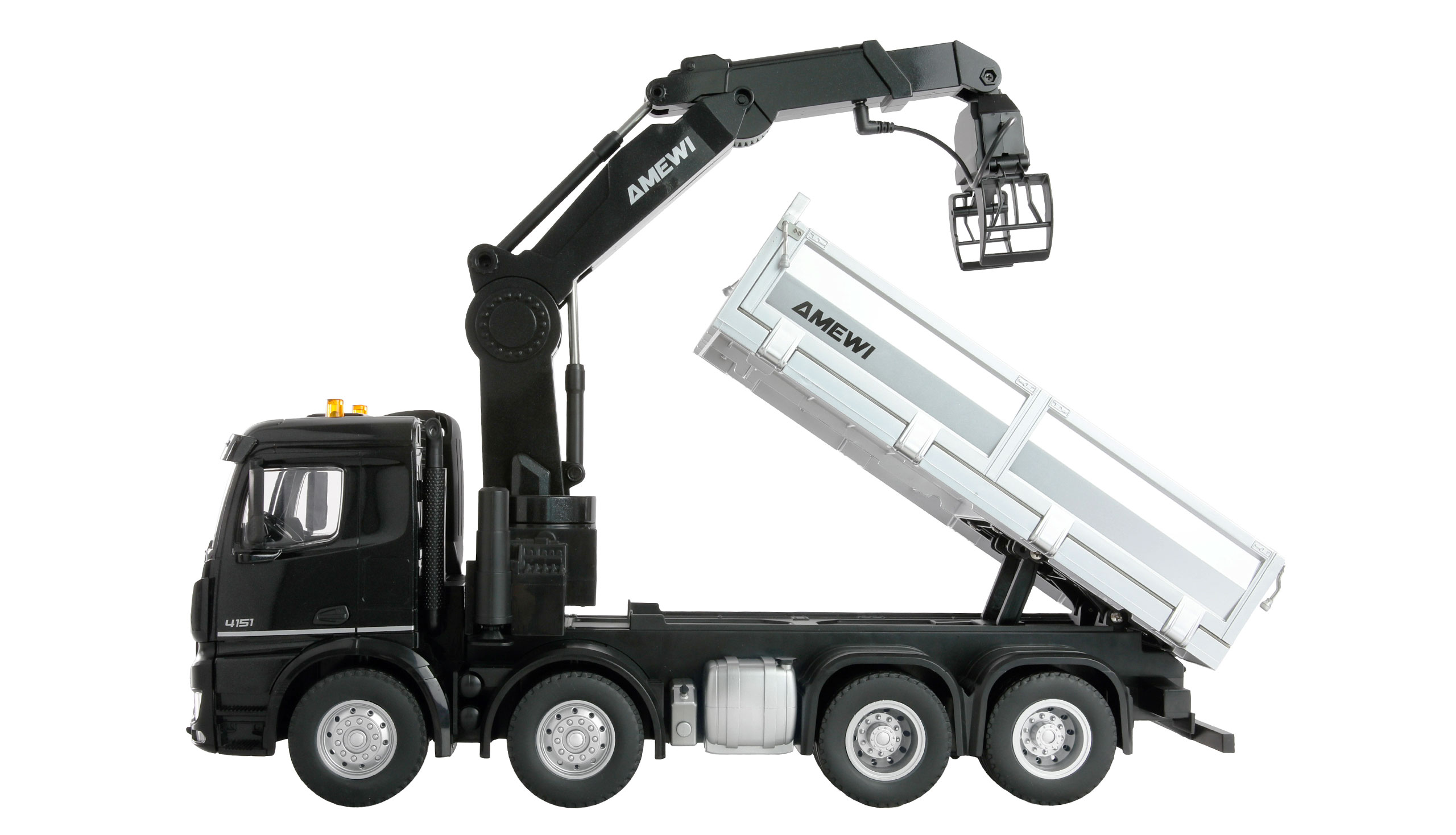Amewi Mercedes-Benz Arocs Kranwagen mit Kipper 8x4/4 4WD 1:18 RTR 22716