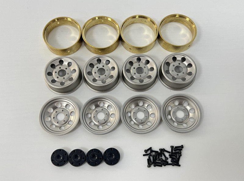 Hobby Plus 1.2" Steel Bead Lock Wheels - silver (4) 240292