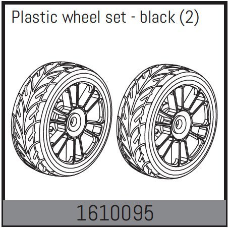 Absima Plastic wheel set - black (2 Pcs.) 1610095