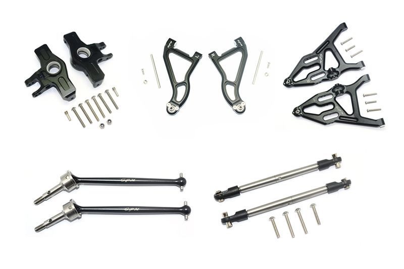 GPM Alu Aufhängung komplett Set vorn schwarz Traxxas UDR