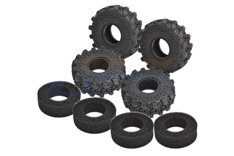 GPM Gummi-Reifen 1.0 mit Einlagen 60x25mm (4) TRX-4M, SCX24 TRX4MZSP1214BK
