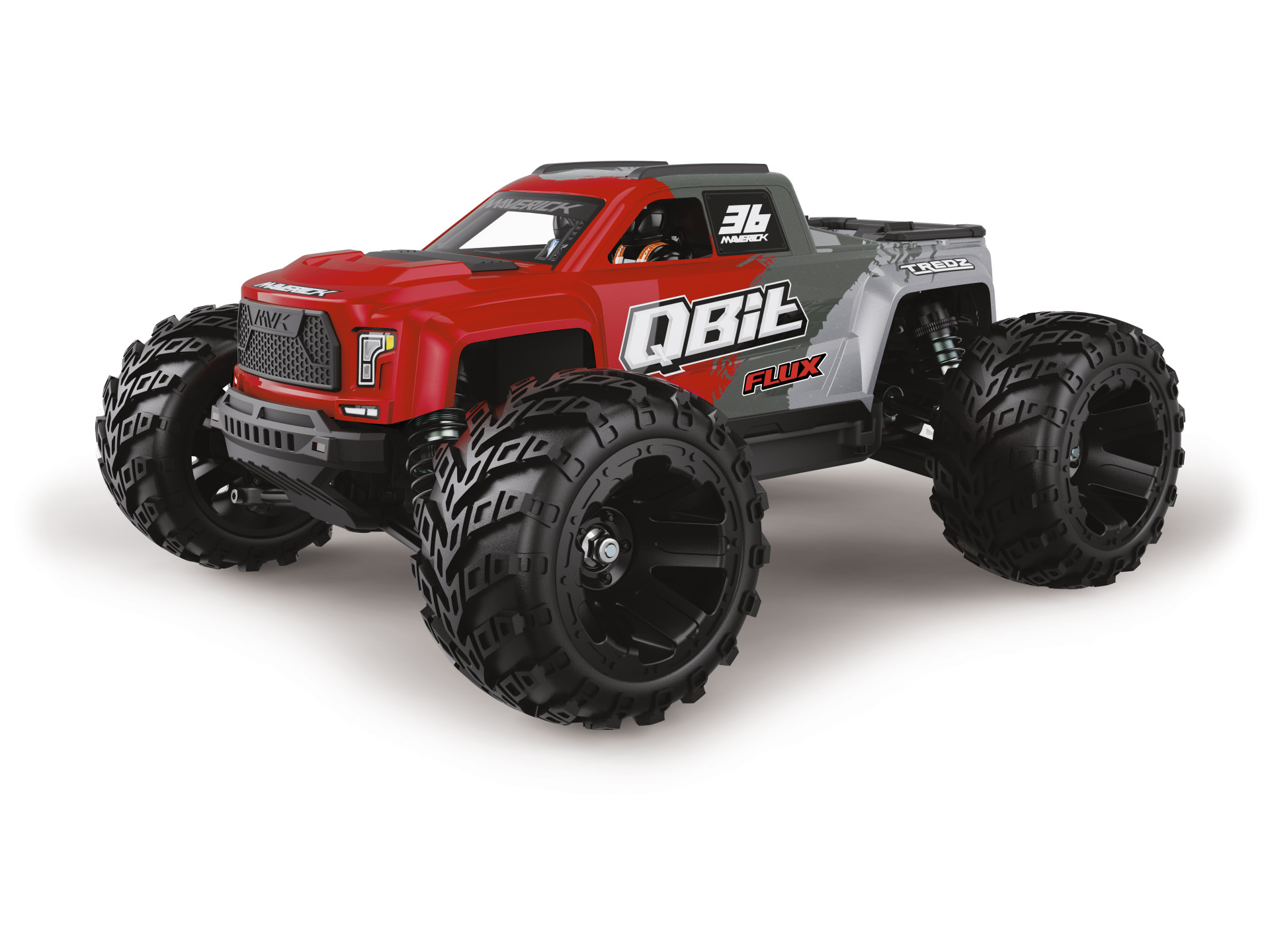Maverick QBit MT Flux 1/16 4WD Brushless Monstertruck Rot 151005 - Abbildung 1