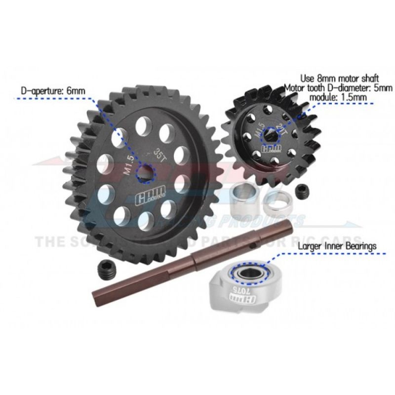 GPM Hauptzahnrad 40Cr Carbon-Stahl M1.5 35Z & Motorritzel 20Z TRX XRT, XMAXX TXM2035TSBK