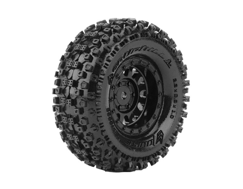Louise CR-UPHILL 1.0 supersoft auf Felge schwarz (2) Mitnehmer, Mini-Crawler 1/18, 1/24 L-T3369VB