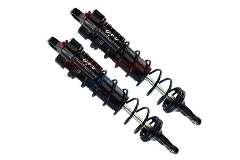 GPM Alum. 6061-T6 L-Shape Piggy Back Dämpfer 143mm hi. schwarz Traxxas Sledge