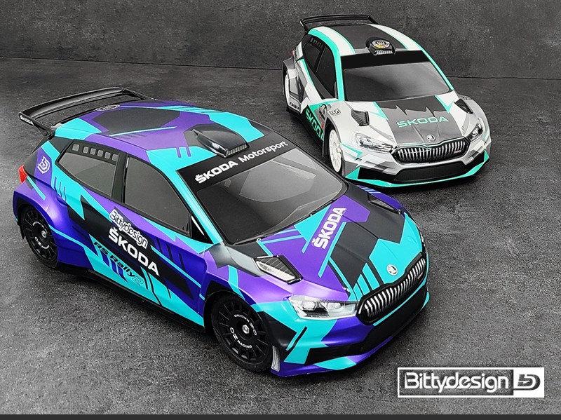 Bittydesign SKODA Fabia RS Rally2 Clear Body 1/10 Rally 190mm Hard 1,2mm BDRX-190FRS2H