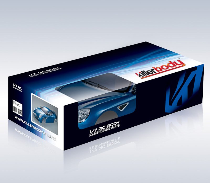 KB48093 Alfa Romeo 8C Karosserie für 1/7 Metallic Blau RTU