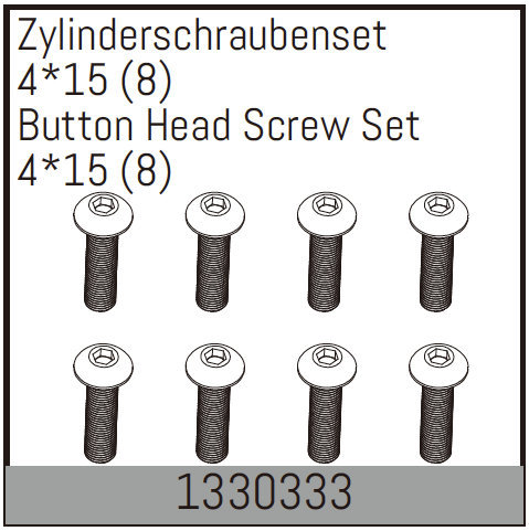 Absima Zylinderschraubenset 4*15 (8 St.) 1330333