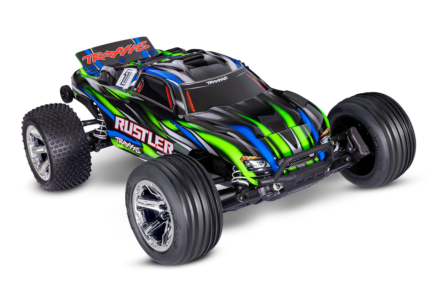 Traxxas Rustler Grün BL-2S 1/10 2WD Brushless Stadium Truck 37354-4 - Abbildung 1
