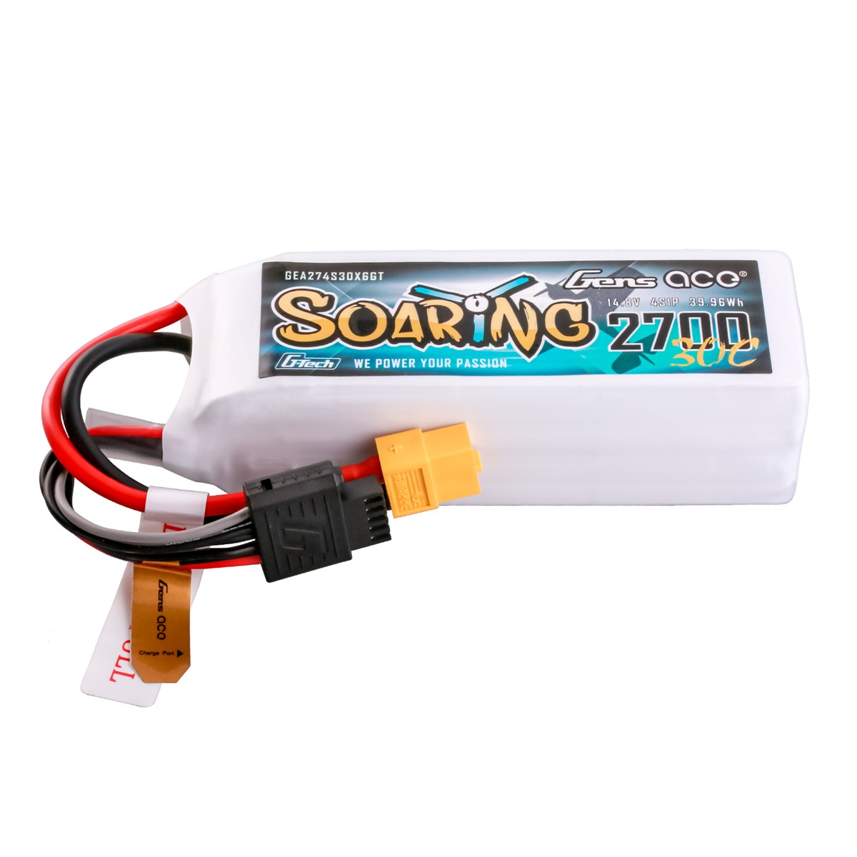 Gens Ace G-Tech Soaring 2700mAh 14.8V 30C 4S1P LiPo Akku Pack mit XT60 Stecker GEA274S30X6GT