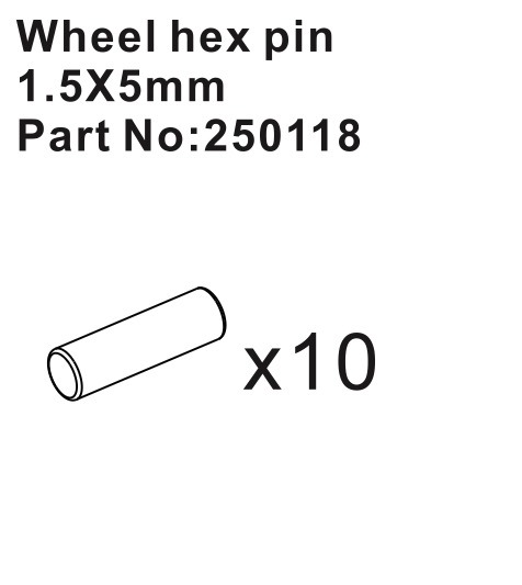 Hobby Plus Wheel Hex Pins 1.5*5mm (10) 250118