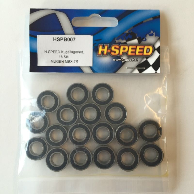 H-SPEED Kugellagerset, 18 Stk Edelstahl mit Dichtung, GEÖLT HSPB007